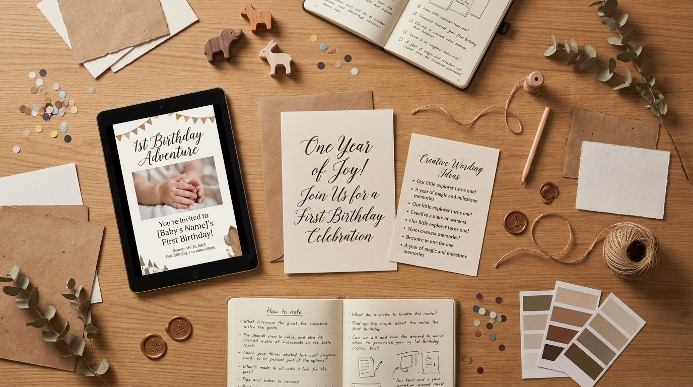 What to Include Besides the Basics for 1st birthday invitation wording - digital invitation and event planning