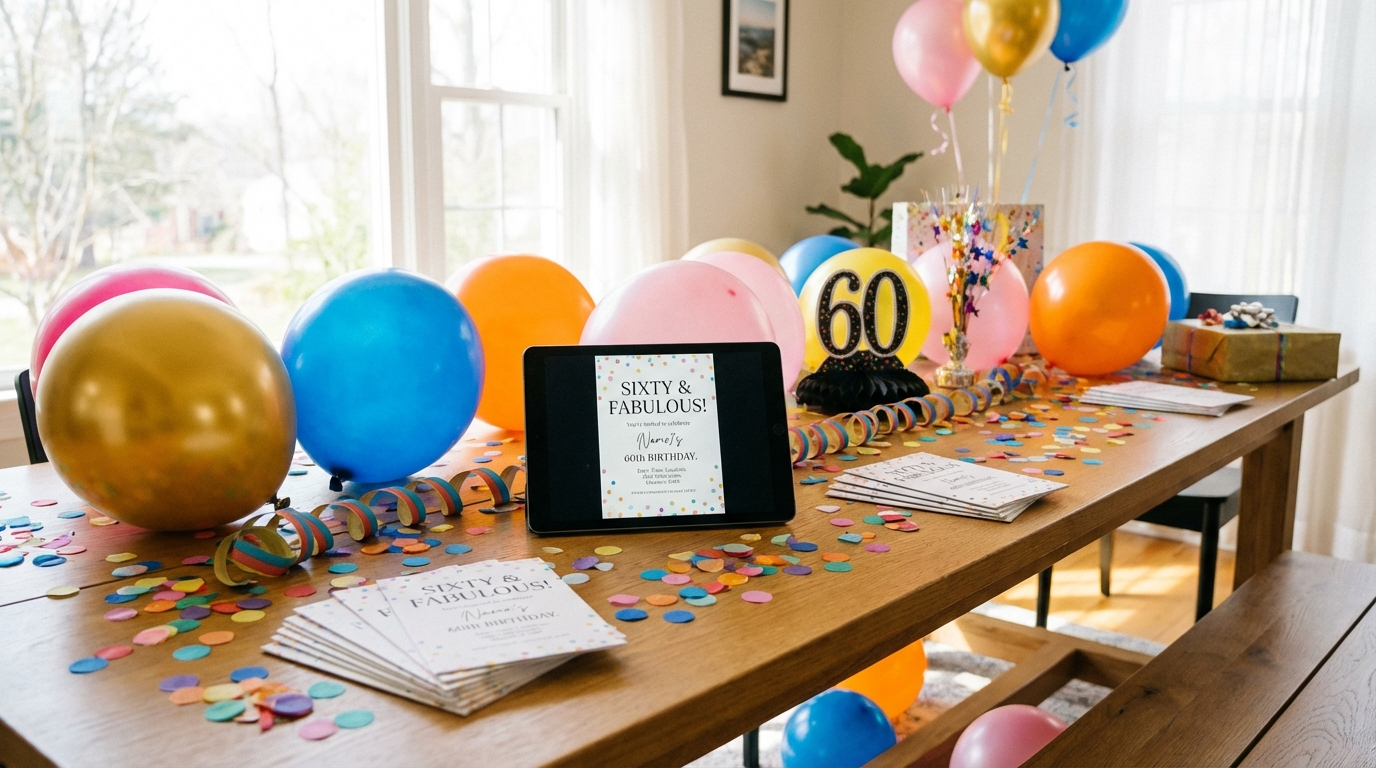 Final Thoughts Celebrate in Style for 60th birthday invitation wording - digital invitation and event planning