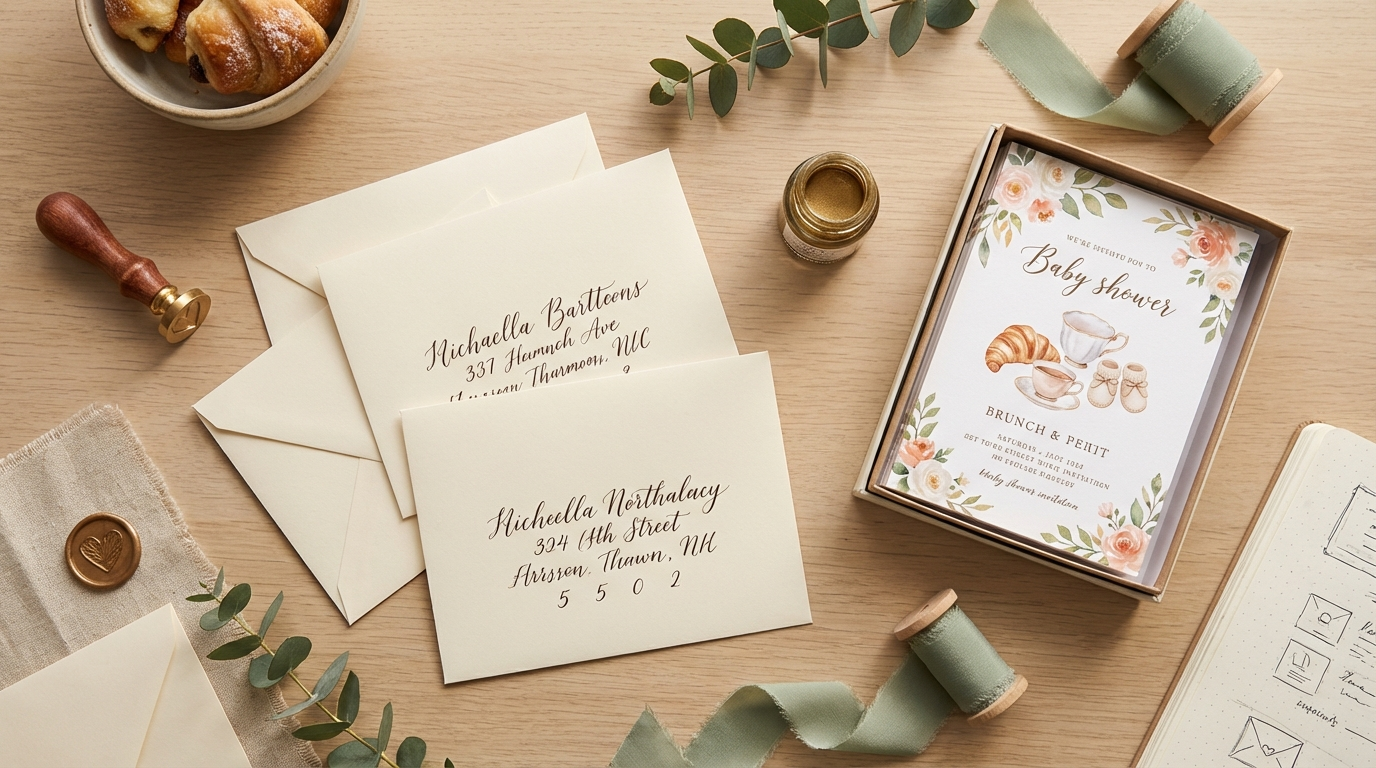 Addressing Envelopes If Using Paper Invitations for baby shower brunch invitation wording - digital invitation and event plan