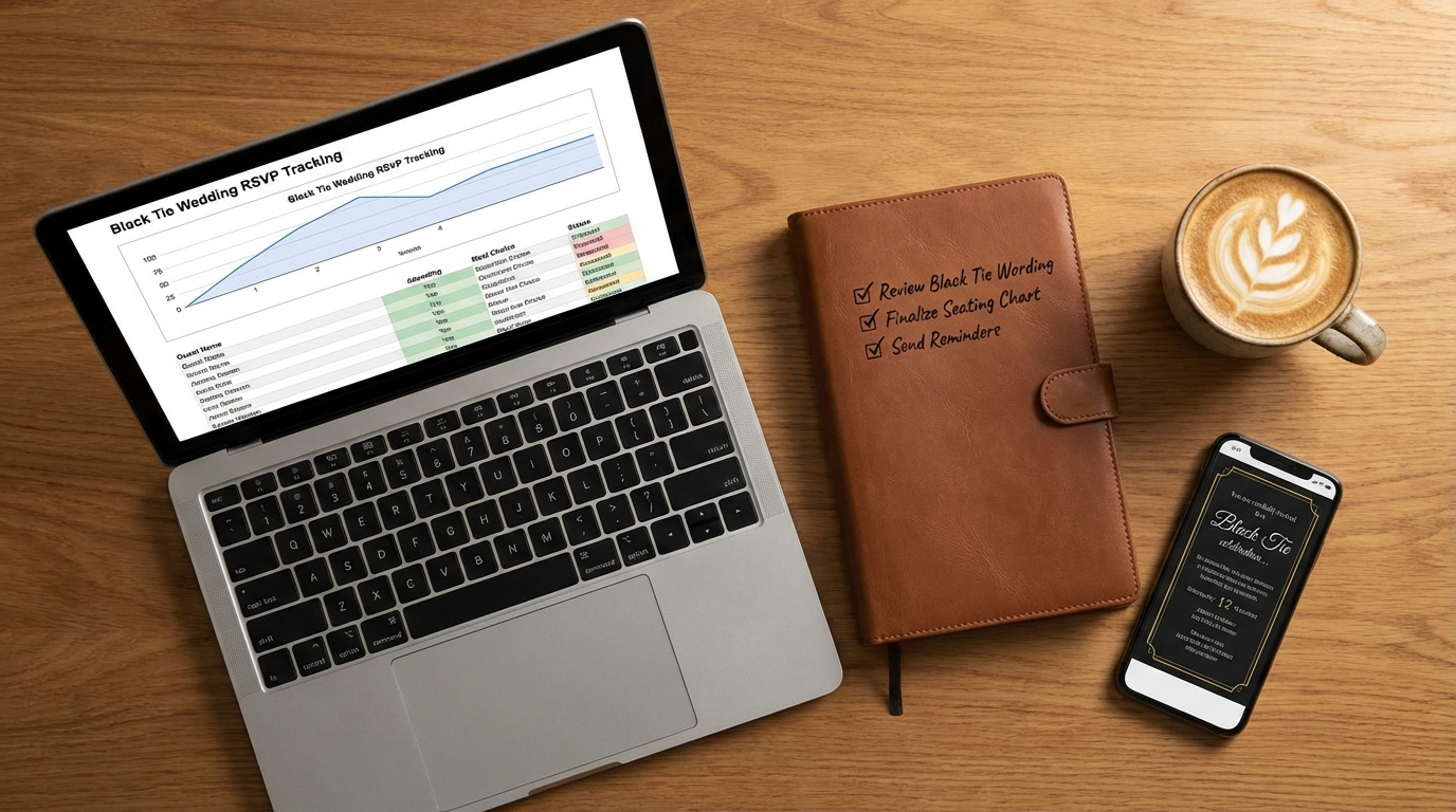 RSVP Card Wording and Etiquette for black tie wedding invitation wording - digital invitation and event planning