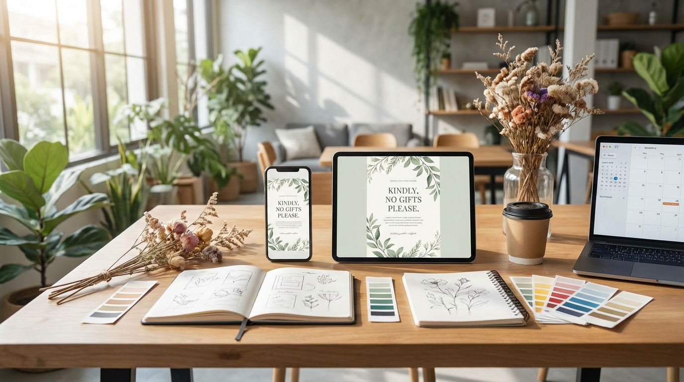 Using Digital Tools to Communicate Your Wishes for no gifts please invitation wording - digital invitation and event planning