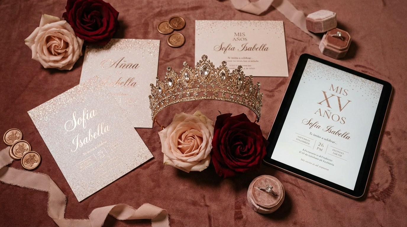 Examples of Full Quinceaera Invitations for quinceañera invitation wording in Spanish - digital invitation and event planning